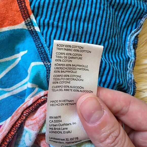 Free People On A Boat Polo Crop Top Floral Striped Size Medium - Picture 5 of 8